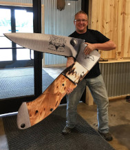Check out the podcast interview. That is one big knife!