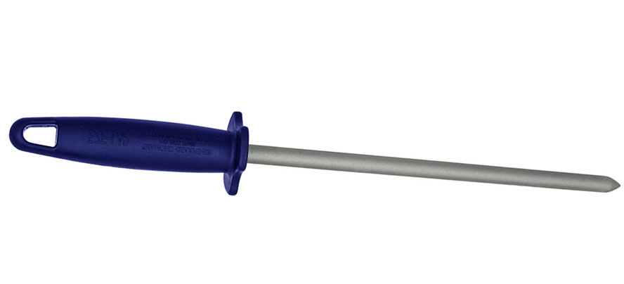 'diamond coated steel' or 'sharpening rod'