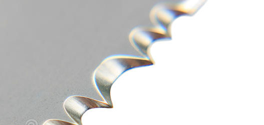 closeup view of a serrated blade